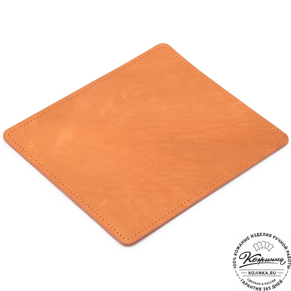 Кожаный коврик для мыши малый (рыжий)